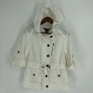 a.n.a white lightweight button down jacket